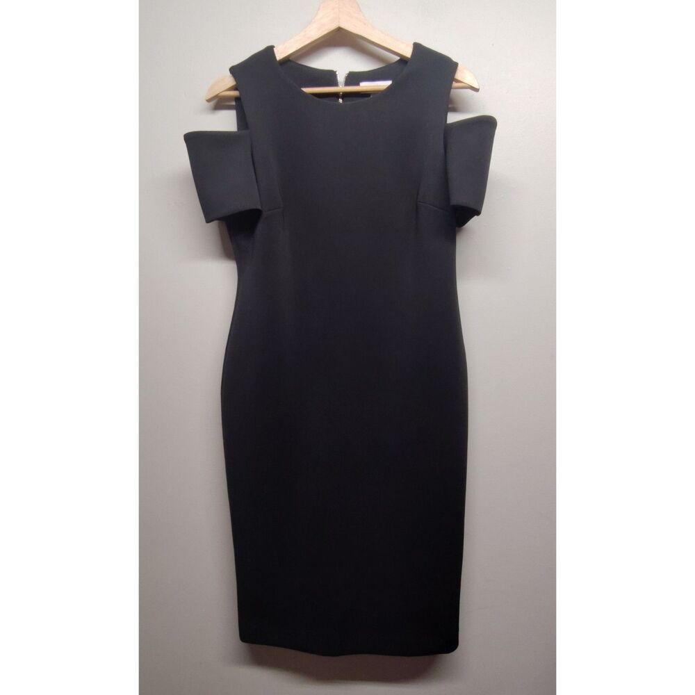 Calvin Klein Mini Dress Women Size 10 Black Fitted Sophisticated Party